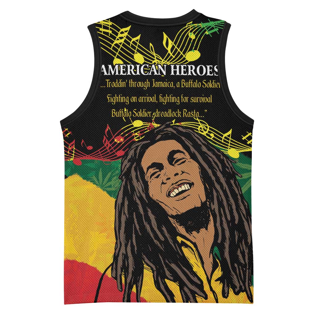 Afro Legend Bob Buffalo Soldier Basketball Jersey American Heroes Reggae Style LT14