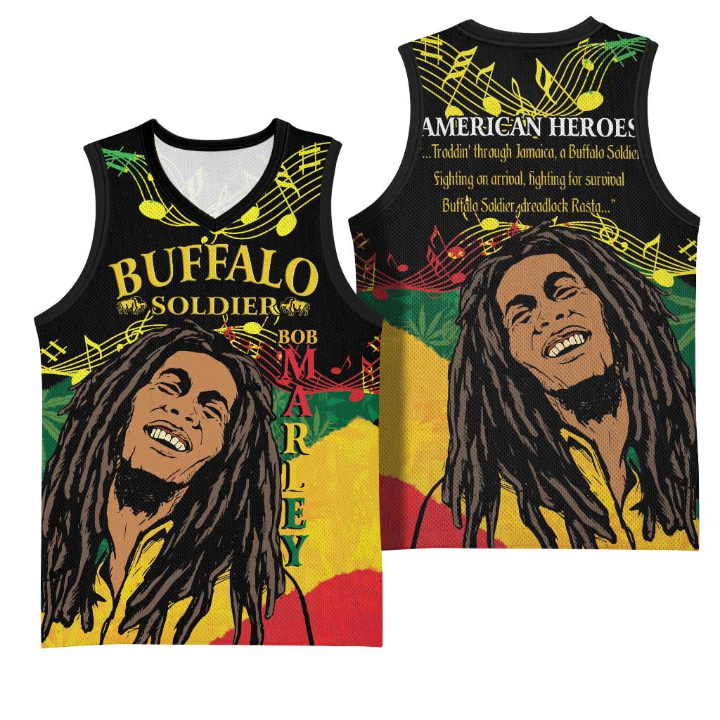Afro Legend Bob Buffalo Soldier Basketball Jersey American Heroes Reggae Style LT14