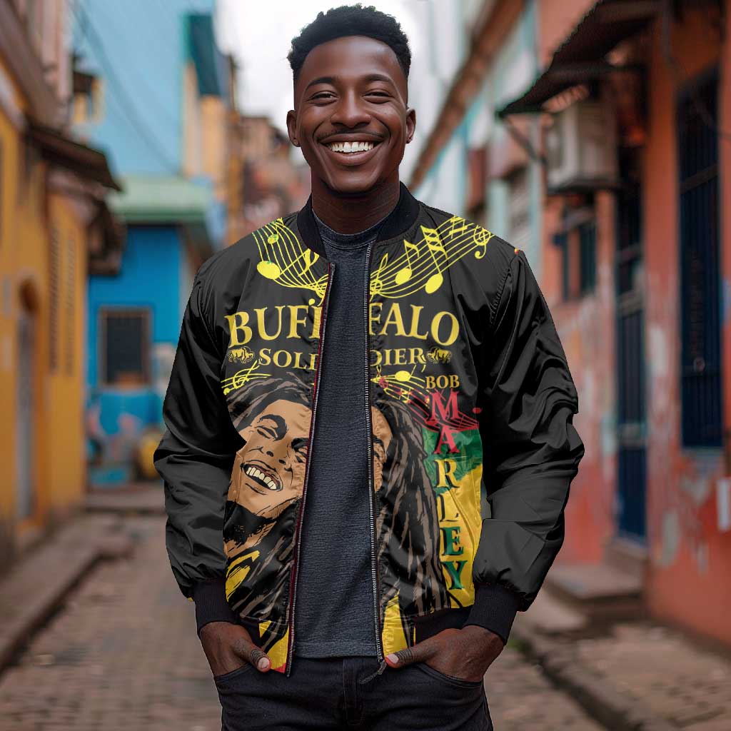 Afro Legend Bob Buffalo Soldier Bomber Jacket American Heroes Reggae Style