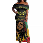 Afro Legend Bob Buffalo Soldier Off Shoulder Maxi Dress American Heroes Reggae Style