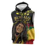 Afro Legend Bob Buffalo Soldier Sleeveless Zip Hoodie American Heroes Reggae Style - African Pride