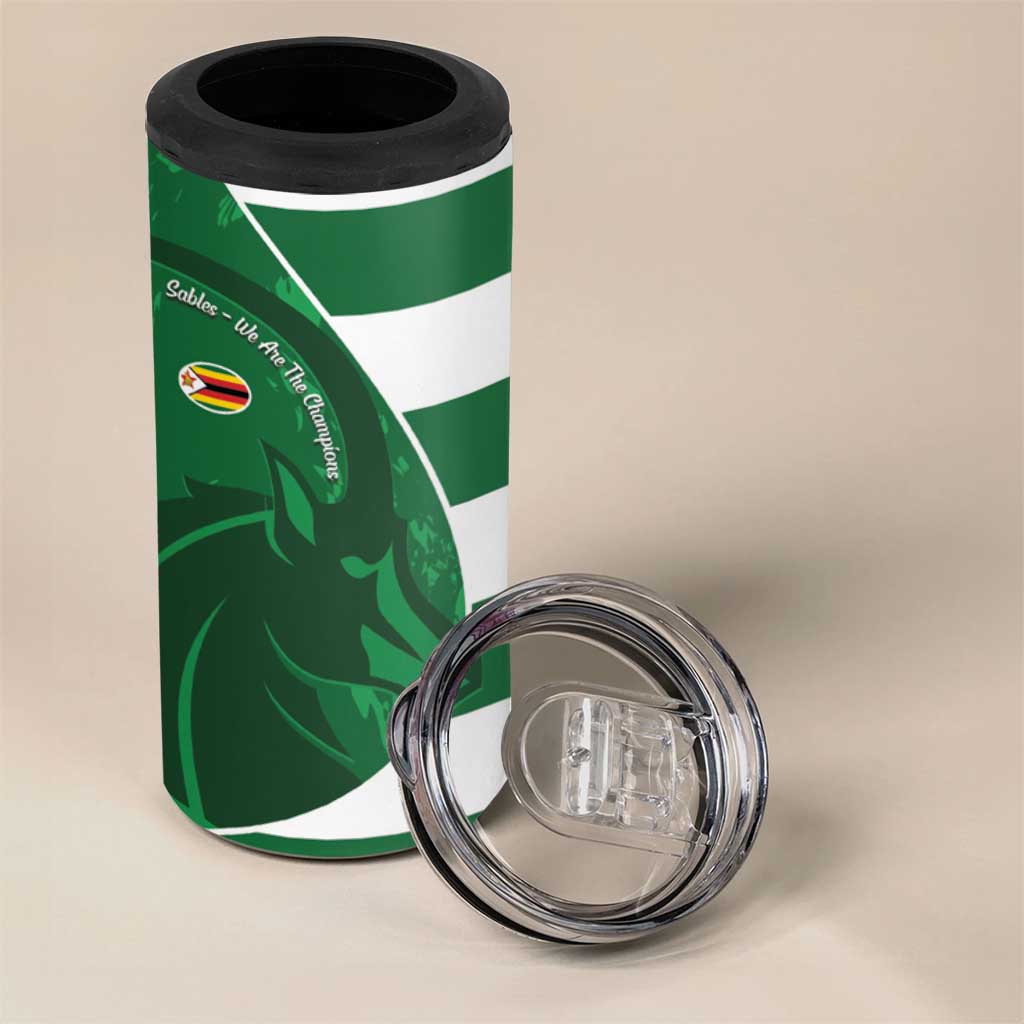 Zimbabwe Rugby Custom 4 in 1 Can Cooler Tumbler Sables 3rd Champions Proud - African Pride
