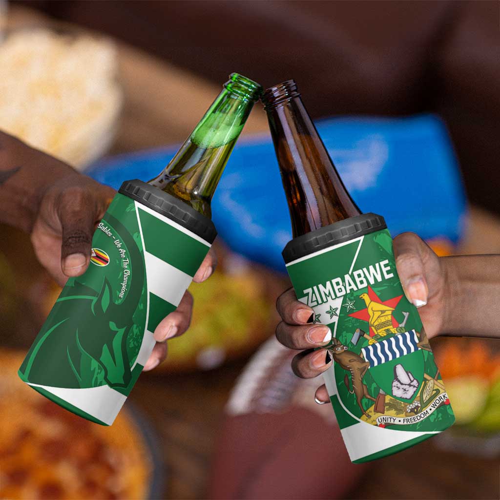 Zimbabwe Rugby Custom 4 in 1 Can Cooler Tumbler Sables 3rd Champions Proud - African Pride