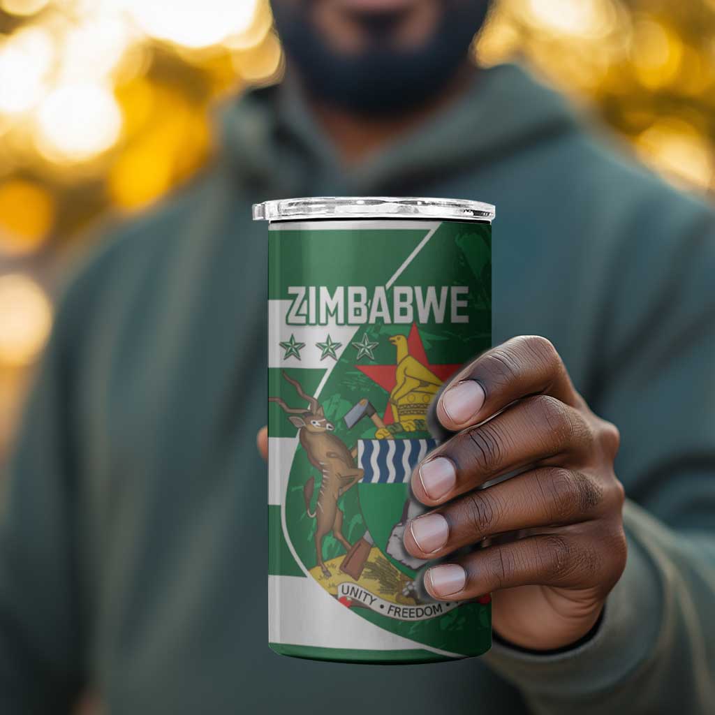 Zimbabwe Rugby Custom 4 in 1 Can Cooler Tumbler Sables 3rd Champions Proud - African Pride