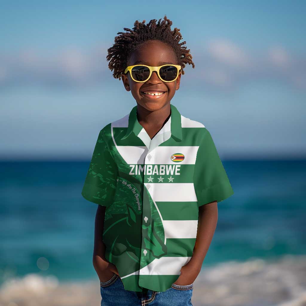 Zimbabwe Rugby Custom Kid Hawaiian Shirt Sables 3rd Champions Proud - African Pride