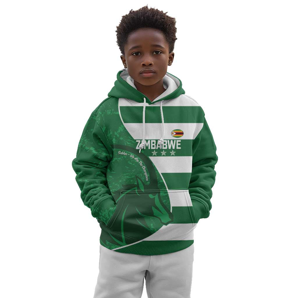 Zimbabwe Rugby Custom Kid Hoodie Sables 3rd Champions Proud - African Pride