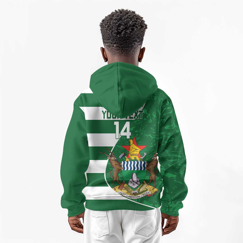 Zimbabwe Rugby Custom Kid Hoodie Sables 3rd Champions Proud - African Pride