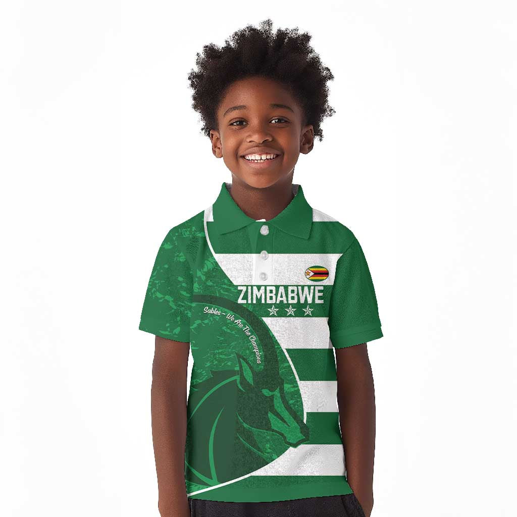 Zimbabwe Rugby Custom Kid Polo Shirt Sables 3rd Champions Proud - African Pride