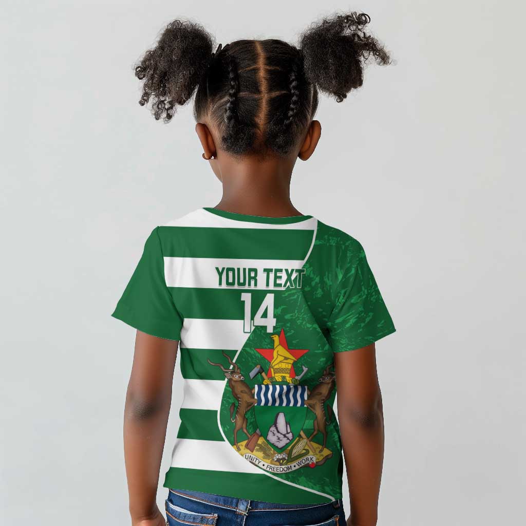 Zimbabwe Rugby Custom Kid T shirt Sables 3rd Champions Proud - African Pride