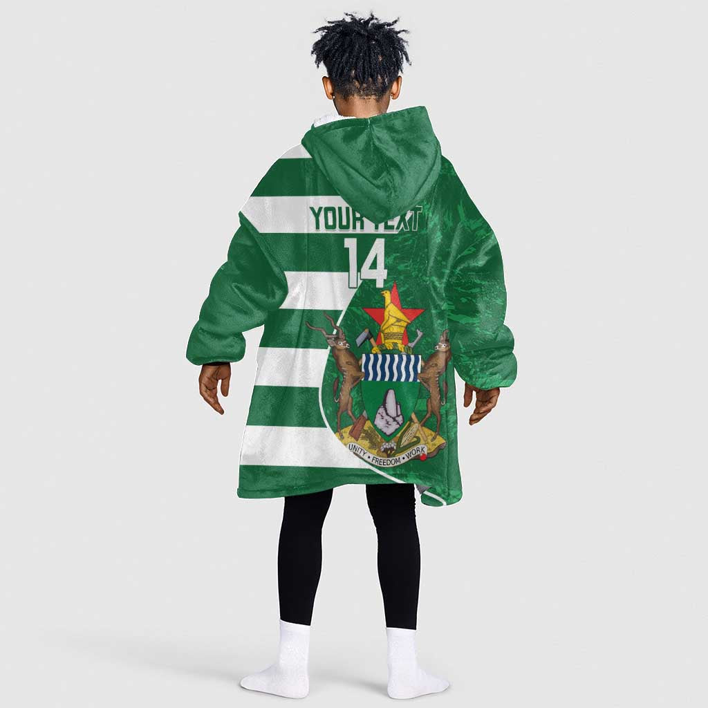 Zimbabwe Rugby Custom Kid Wearable Blanket Hoodie Sables 3rd Champions Proud - African Pride