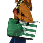 Zimbabwe Rugby Custom Leather Tote Bag Sables 3rd Champions Proud - African Pride
