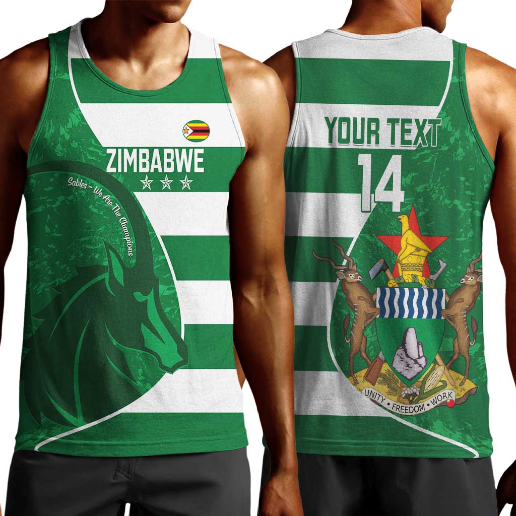 Zimbabwe Rugby Custom Men Tank Top Sables 3rd Champions Proud - African Pride