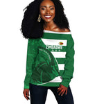 Zimbabwe Rugby Custom Off Shoulder Sweater Sables 3rd Champions Proud - African Pride