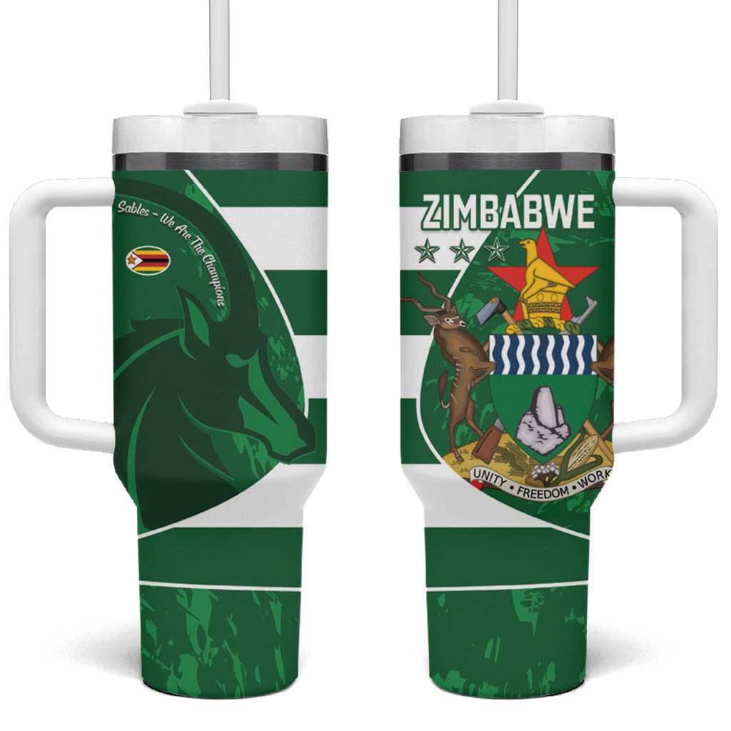 Zimbabwe Rugby Custom Tumbler With Handle Sables 3rd Champions Proud - African Pride