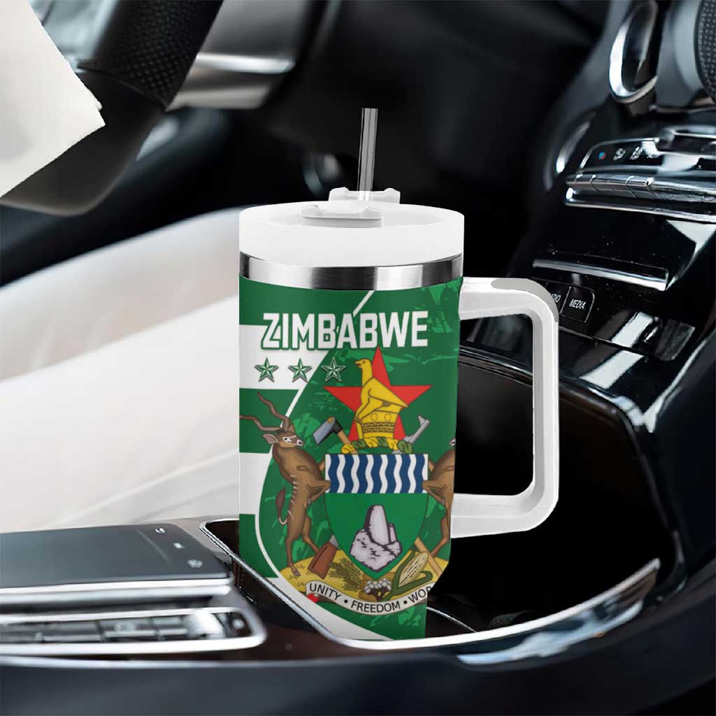 Zimbabwe Rugby Custom Tumbler With Handle Sables 3rd Champions Proud - African Pride