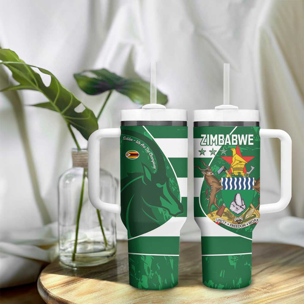 Zimbabwe Rugby Custom Tumbler With Handle Sables 3rd Champions Proud - African Pride