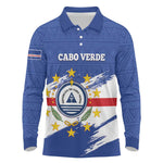 Personalized Cape Verde Long Sleeve Polo Shirt Coat Of Arms - African Pattern