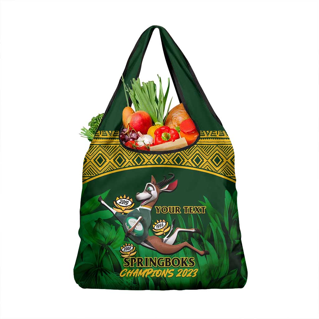Custom South Africa Rugby Grocery Bag Go Bokke World Cup Champions History