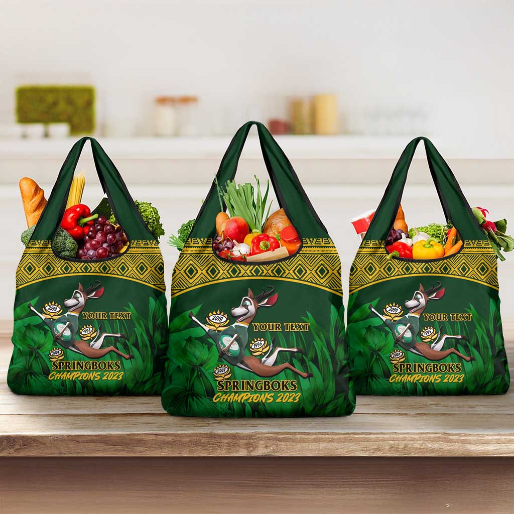 Custom South Africa Rugby Grocery Bag Go Bokke World Cup Champions History