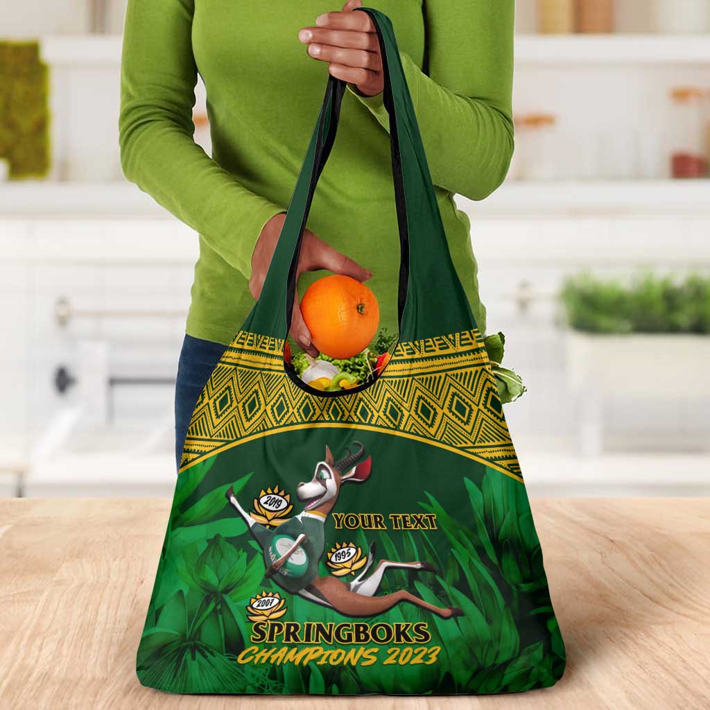 Custom South Africa Rugby Grocery Bag Go Bokke World Cup Champions History