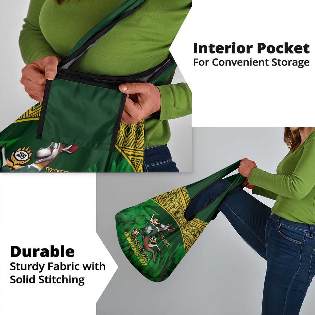 Custom South Africa Rugby Grocery Bag Go Bokke World Cup Champions History