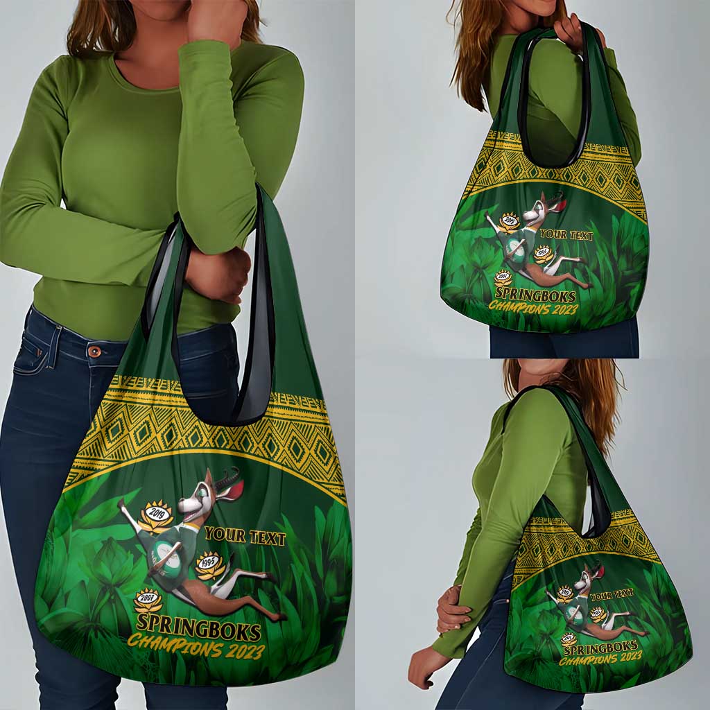 Custom South Africa Rugby Grocery Bag Go Bokke World Cup Champions History