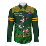 Custom South Africa Rugby Long Sleeve Button Shirt Go Bokke World Cup Champions History