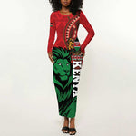 Kenya Independence Day Long Sleeve Bodycon Dress Jamhuri ya Kenya 1963 - African Pattern LT14