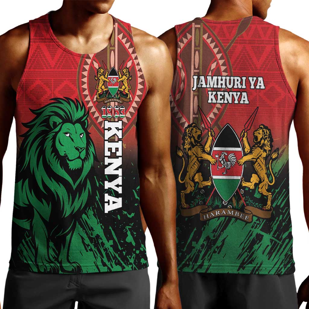 Kenya Independence Day Men Tank Top Jamhuri ya Kenya 1963 - African Pattern
