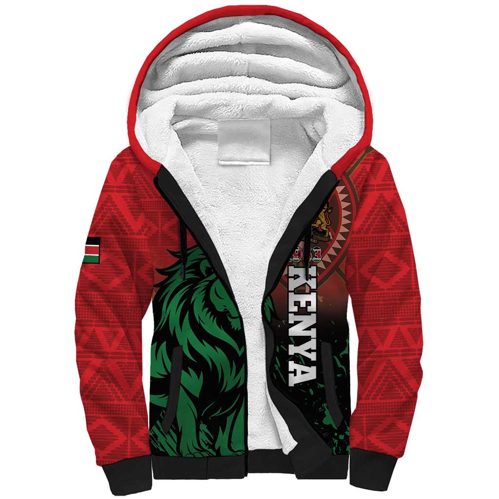 Kenya Independence Day Sherpa Hoodie Jamhuri ya Kenya 1963 - African Pattern