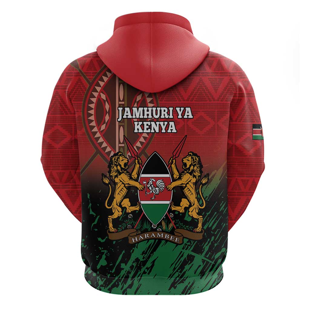 Kenya Independence Day Zip Hoodie Jamhuri ya Kenya 1963 - African Pattern