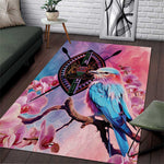 Kenya Lilac-Breasted Roller Area Rug Coat Of Arms Mix Orchid