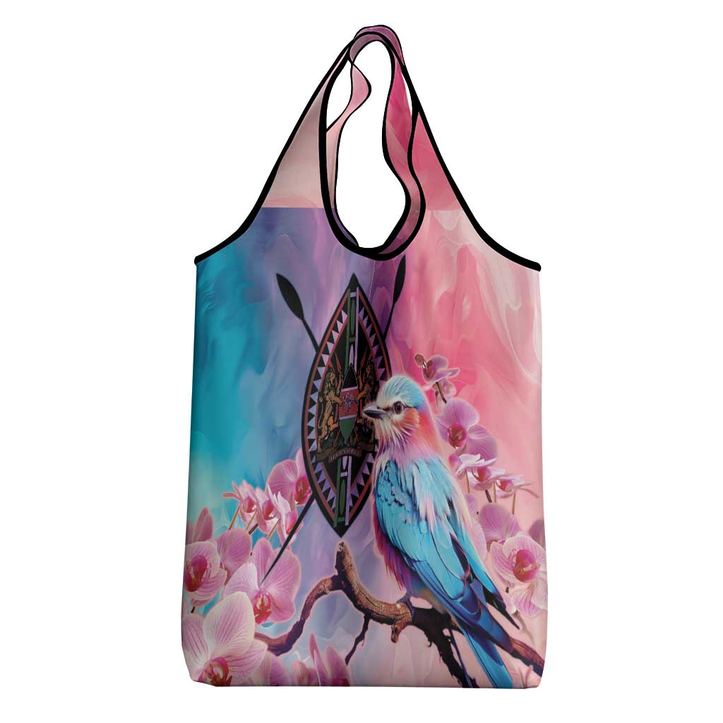 Kenya Lilac-Breasted Roller Grocery Bag Coat Of Arms Mix Orchid