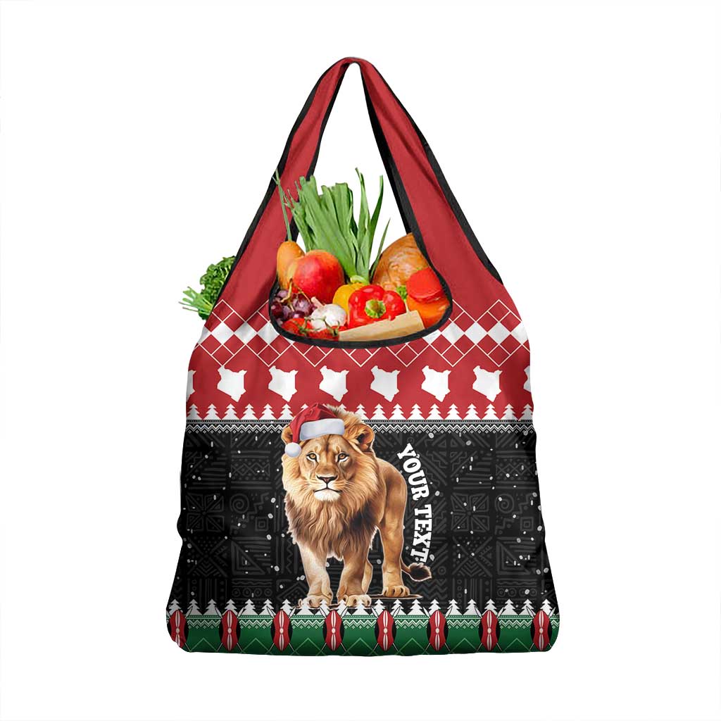 Personalized Kenya Christmas Grocery Bag Lion Santa - Heri Ya Krismasi!