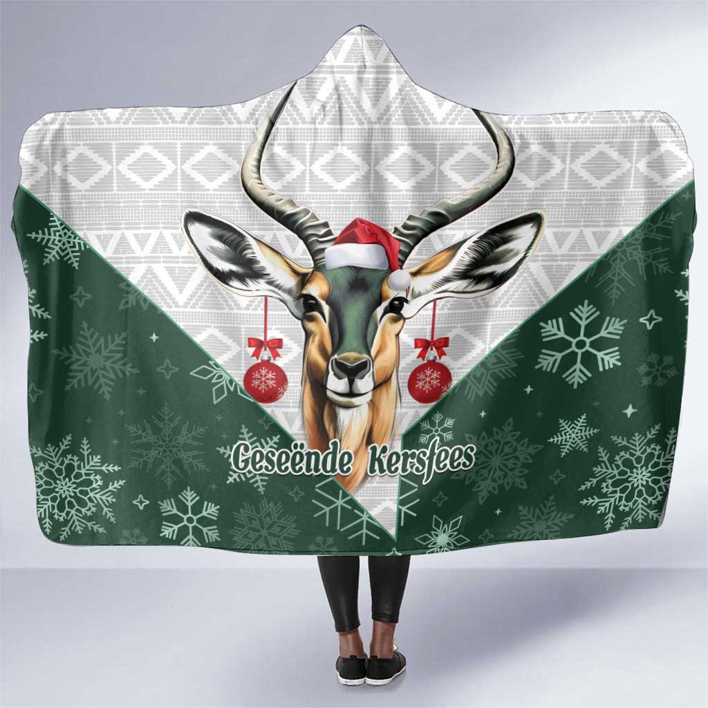 South Africa Christmas In July Blanket Geseende Kersfees Springbok Black Santa LT14 main image 0