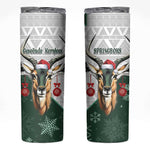 South Africa Springboks Christmas Skinny Tumbler Bokke Santa - Geseende Kersfees