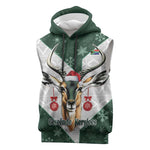South Africa Springboks Christmas Sleeveless Hoodie Bokke Santa - Geseende Kersfees - African Pride