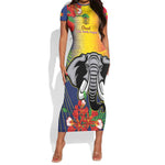 Chad Independence Day Short Sleeve Bodycon Dress Happy 64 Years Of Independence LT14