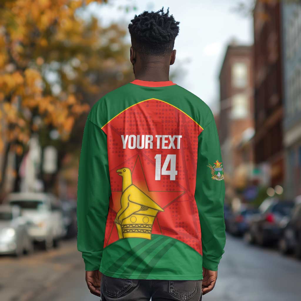 Afro Cricket Zimbabwe Custom Long Sleeve Shirt Go Chevrons 2003 Color - African Pride