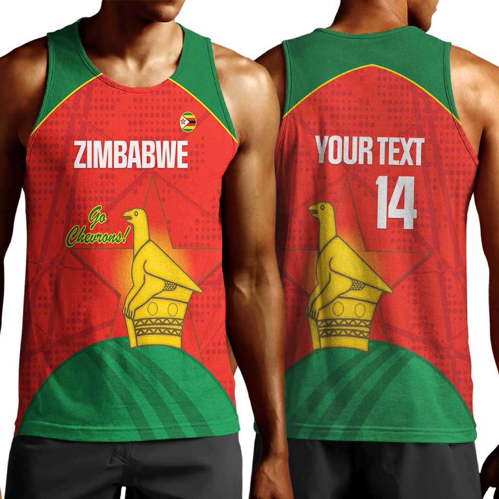 Afro Cricket Zimbabwe Custom Men Tank Top Go Chevrons 2003 Color - African Pride