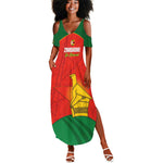 Afro Cricket Zimbabwe Custom Summer Maxi Dress Go Chevrons 2003 Color - African Pride