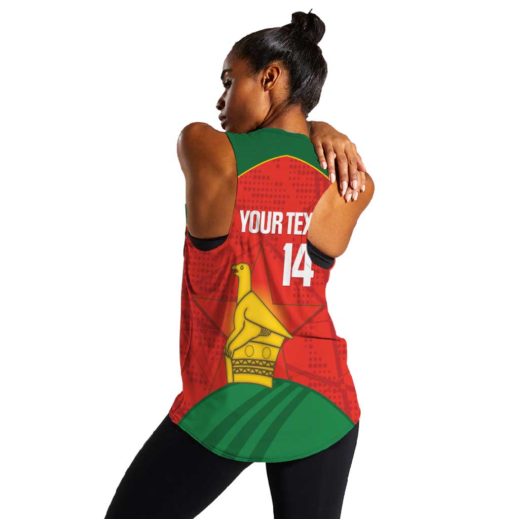 Afro Cricket Zimbabwe Custom Women Racerback Tank Go Chevrons 2003 Color - African Pride