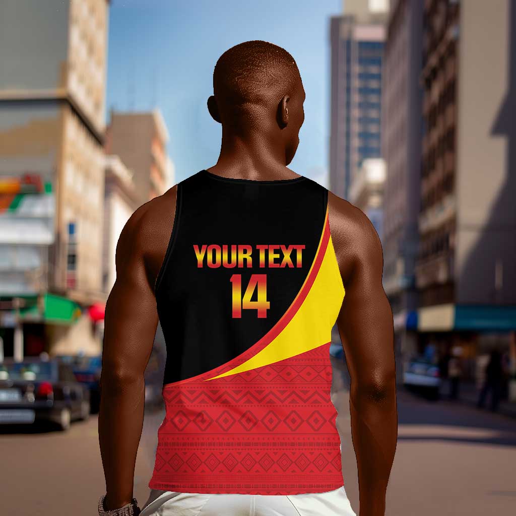 Afro Cricket Uganda Custom Men Tank Top Go Cranes African Pattern - African Pride