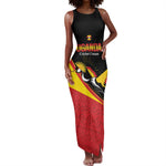 Afro Cricket Uganda Custom Tank Maxi Dress Go Cranes African Pattern - African Pride