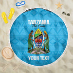 Afro Cricket Tanzania Custom Beach Blanket Go Cows Sporty African Pattern - African Pride