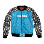 Afro Cricket Tanzania Custom Bomber Jacket Go Cows Sporty African Pattern - African Pride