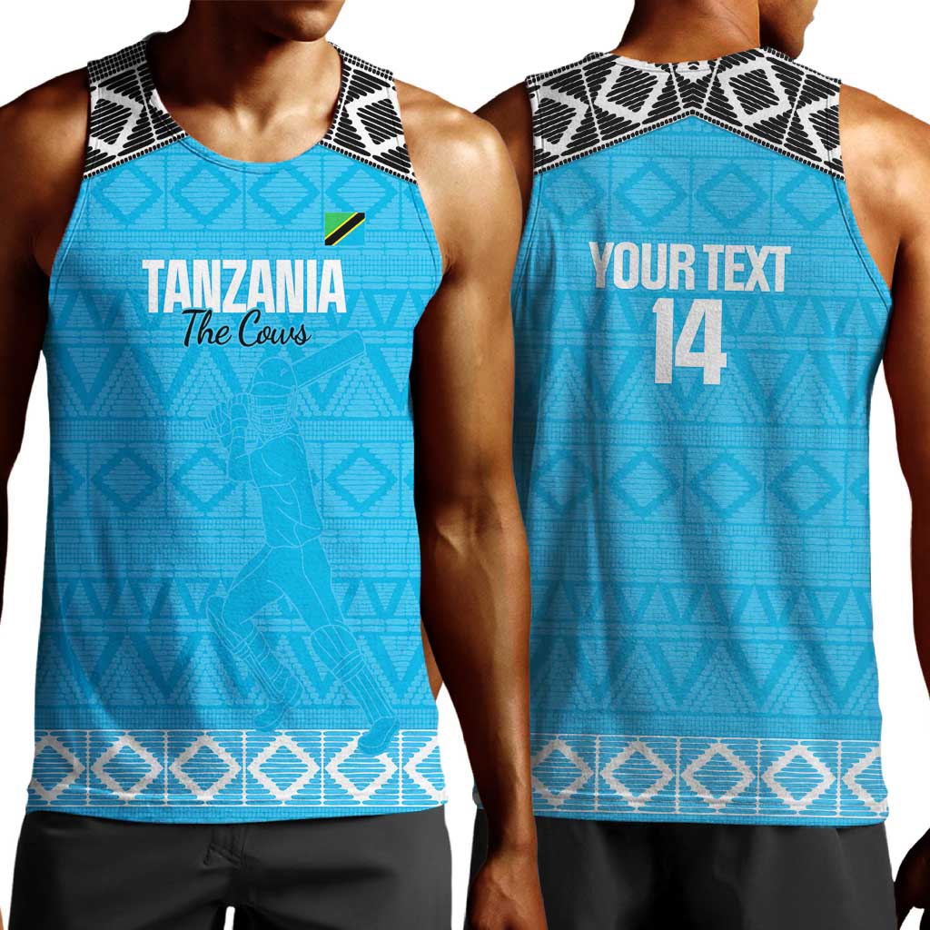 Afro Cricket Tanzania Custom Men Tank Top Go Cows Sporty African Pattern - African Pride