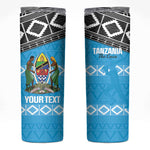 Afro Cricket Tanzania Custom Skinny Tumbler Go Cows Sporty African Pattern - African Pride