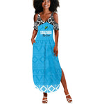 Afro Cricket Tanzania Custom Summer Maxi Dress Go Cows Sporty African Pattern - African Pride