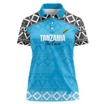 Afro Cricket Tanzania Custom Women Polo Shirt Go Cows Sporty African Pattern - African Pride